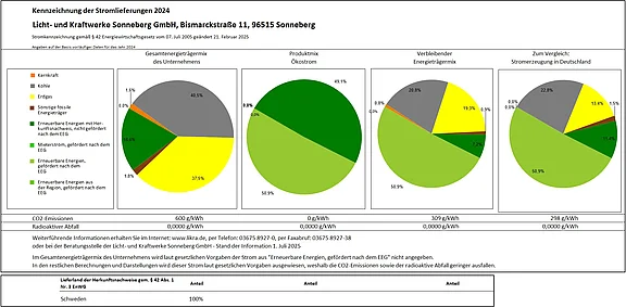 Kennzeichnung der Stromlieferungen 2024 Grafik zur Stromkennzeichnung 2024
